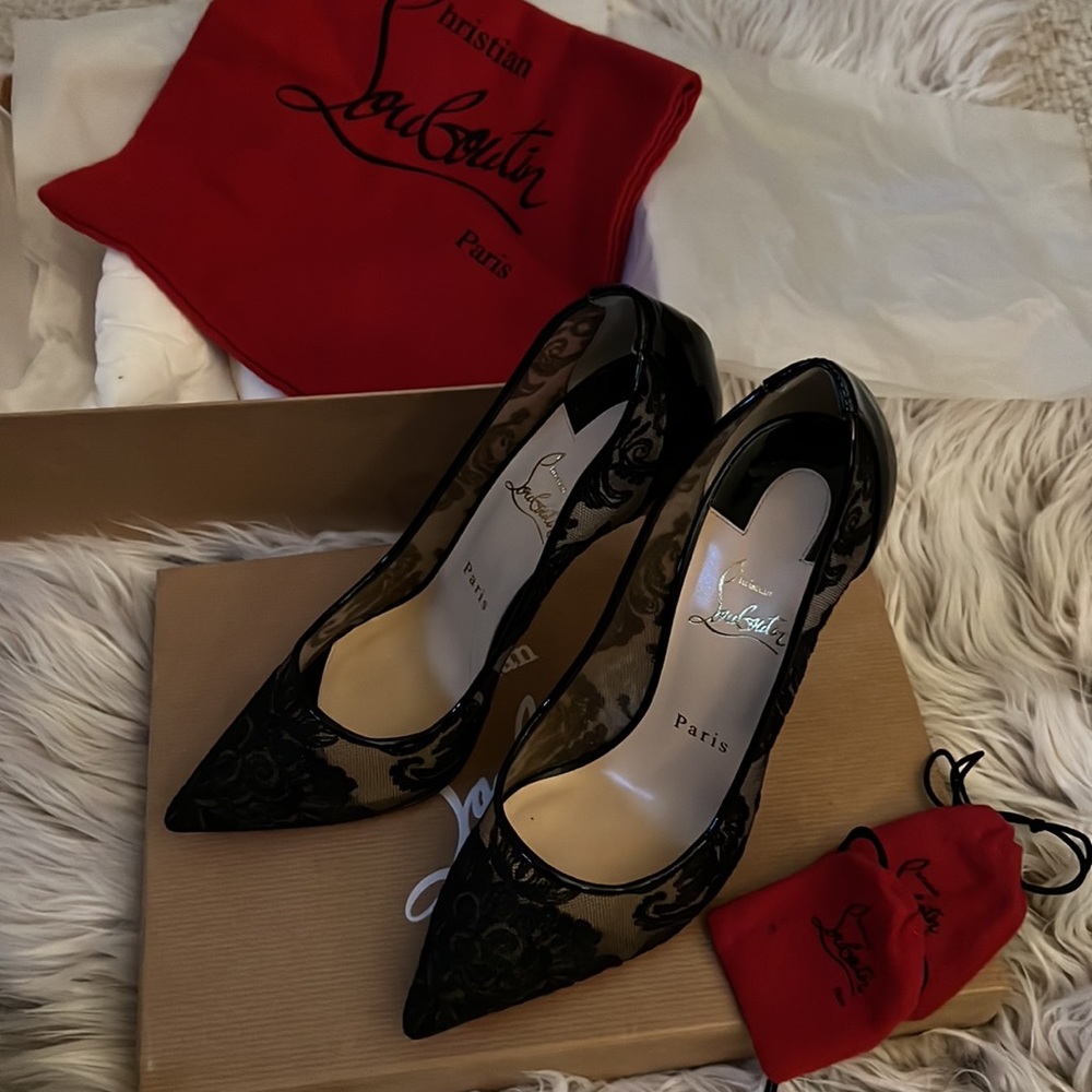 Christian Louboutin Black Lace Pump